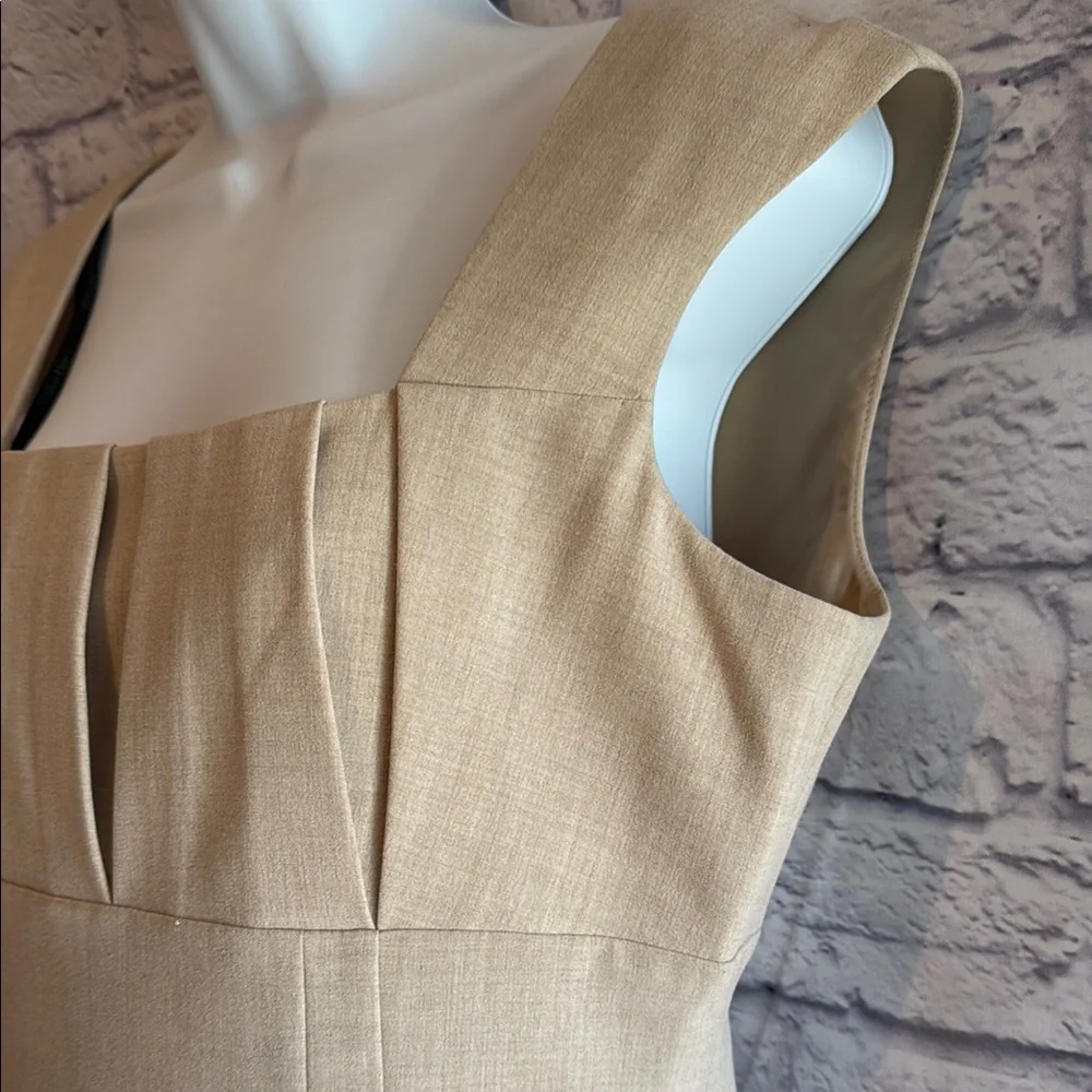 Calvin Klein Tan Sheath Dress Square Neck Sleeveless Size 6 - Picture 2 of 11
